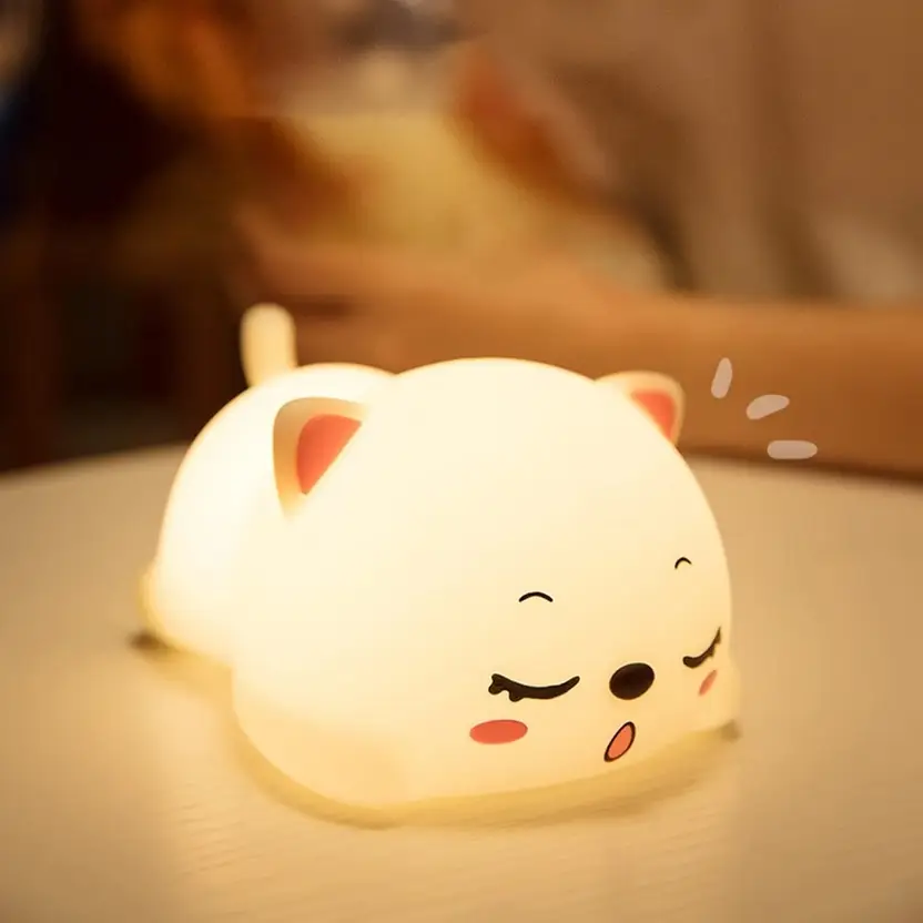 Cat Light, USB Rechargeable, 7-Colors Changing,Room Decor Night Lamp